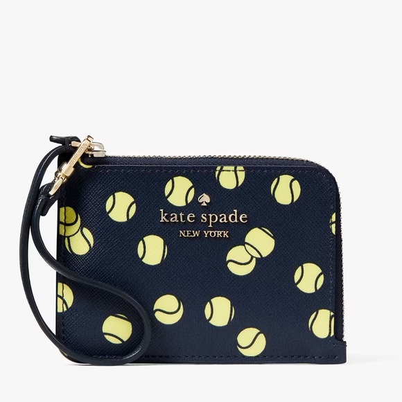 NWT💃Kate Spade Tennis Printed Small Card Holder Wristlet - Picture 3 of 6